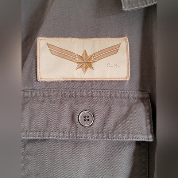 Unisex Captain Marvel Military Inspired Shirt With Patches Size XL 100% Cotton - Picture 5 of 8